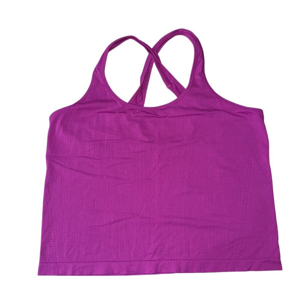 Athleta In Motion Seamless Criss Cross Tank Magenta Women's XL‎